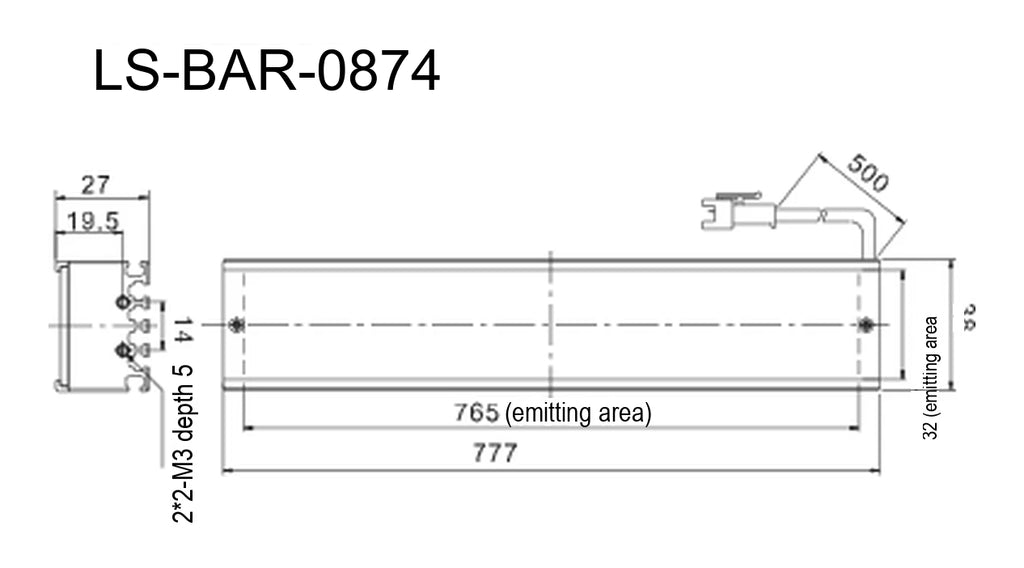 LS-BAR-0874 dimensions (mm)