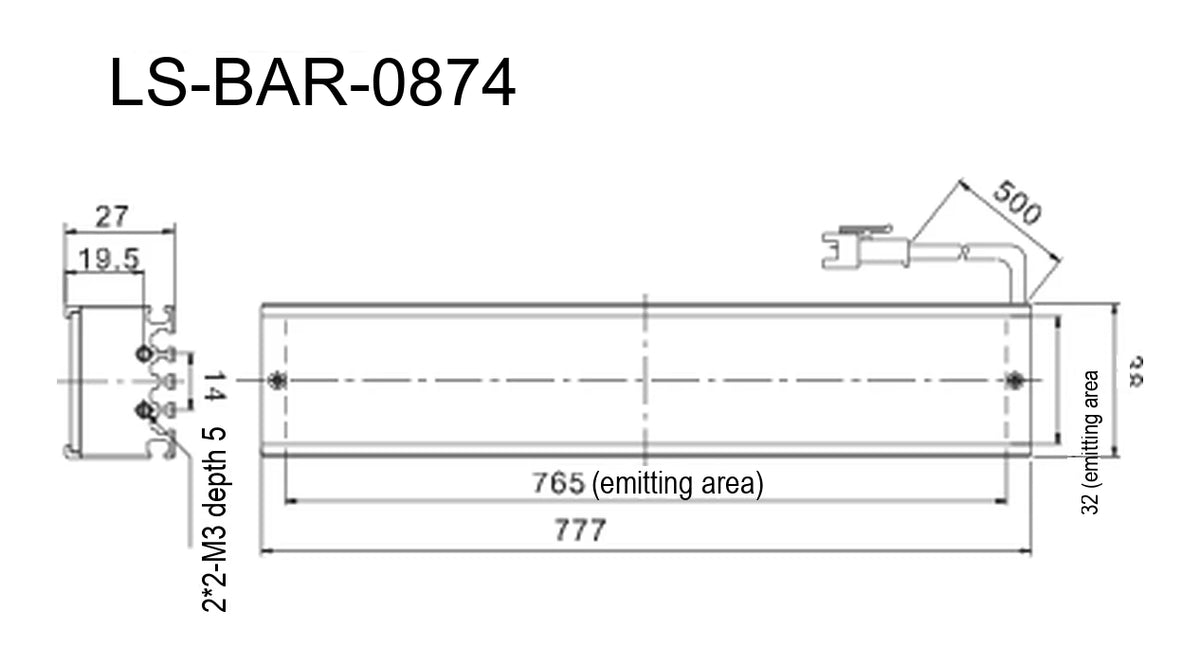 LS-BAR-0874 dimensions (mm)