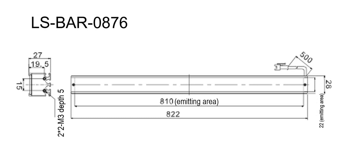 LS-BAR-0876 dimensions (mm)