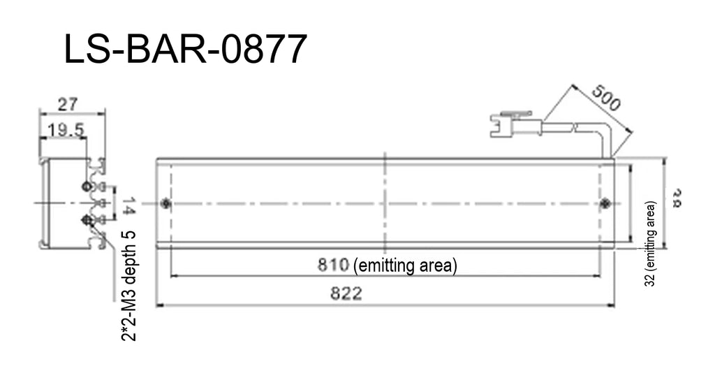 LS-BAR-0877 dimensions (mm)