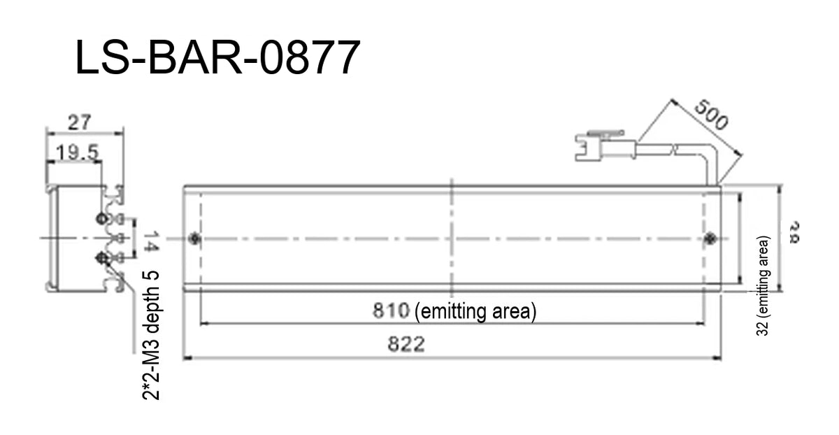 LS-BAR-0877 dimensions (mm)
