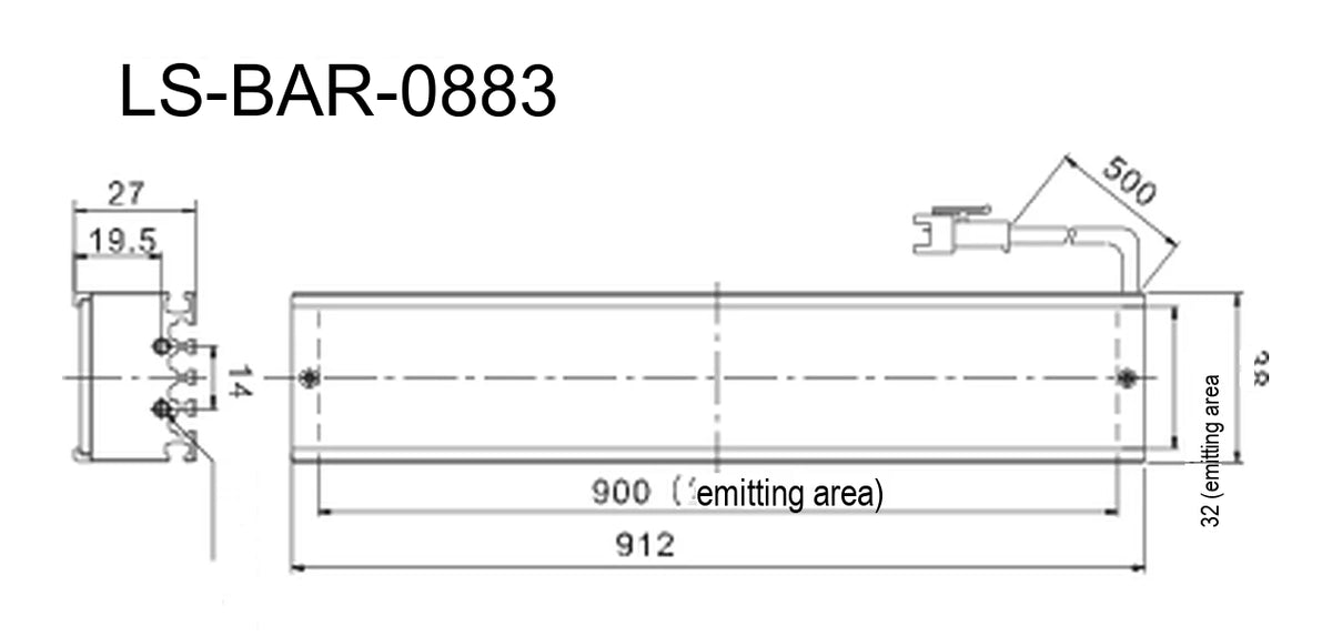 LS-BAR-0883 dimensions (mm)