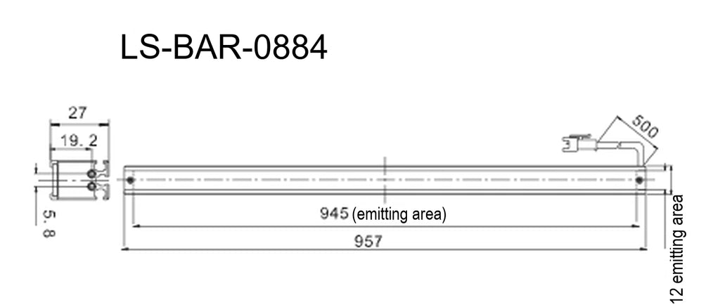 LS-BAR-0884 dimensions (mm)