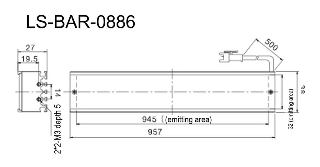 LS-BAR-0886 dimensions (mm)