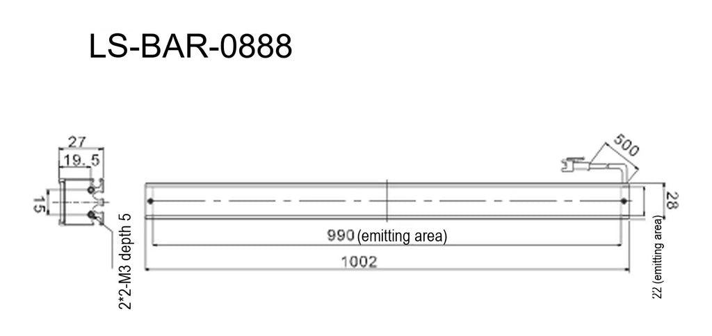 LS-BAR-0888 dimensions (mm)