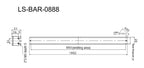 LS-BAR-0888 dimensions (mm)