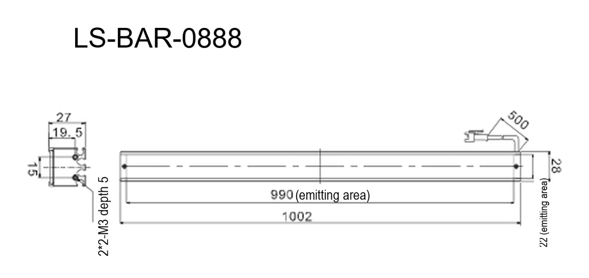 LS-BAR-0888 dimensions (mm)