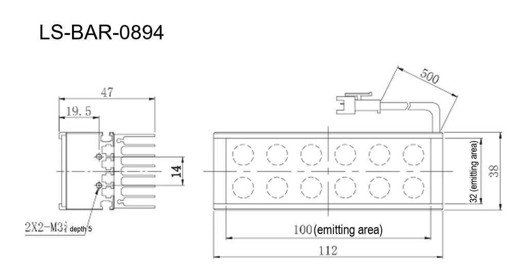 LS-BAR-0894 dimensions (mm)