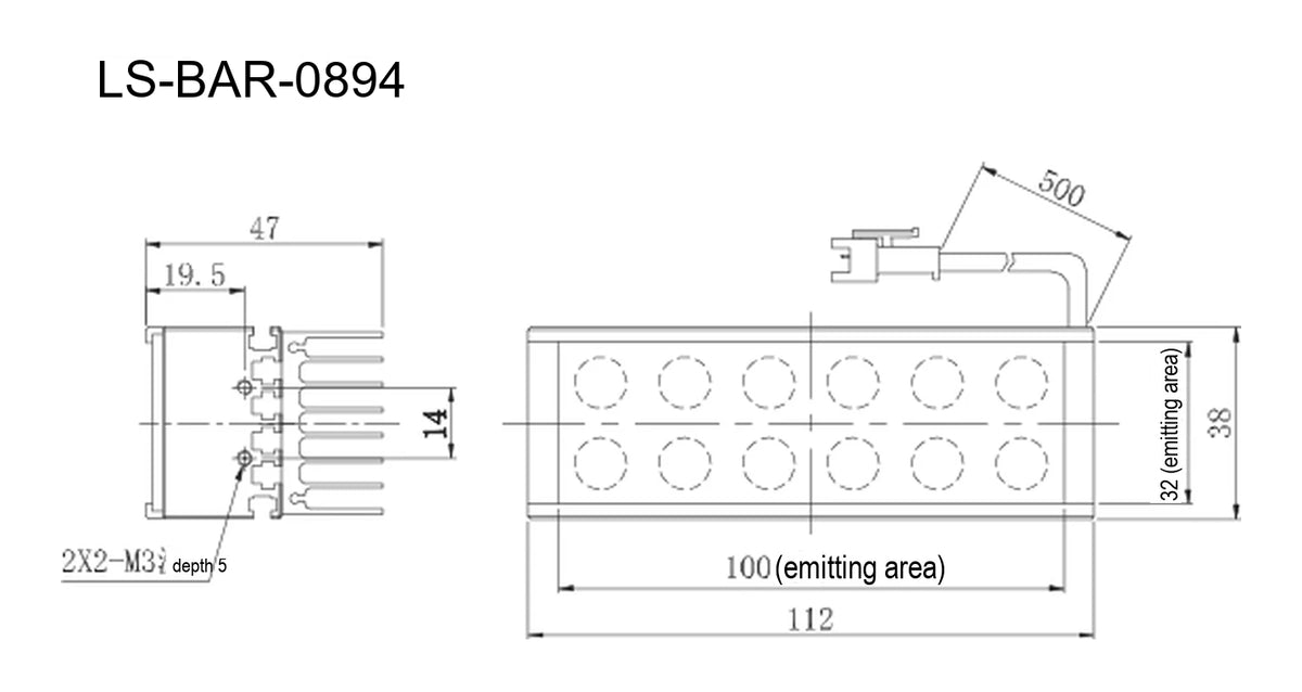 LS-BAR-0894 dimensions (mm)