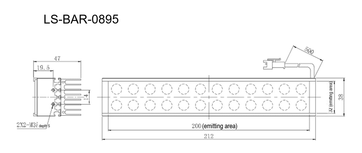 LS-BAR-0895 dimensions (mm)