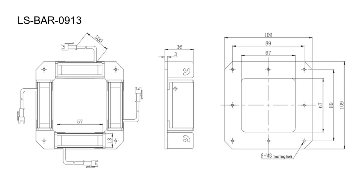 LS-BAR-0913 dimensions (mm)