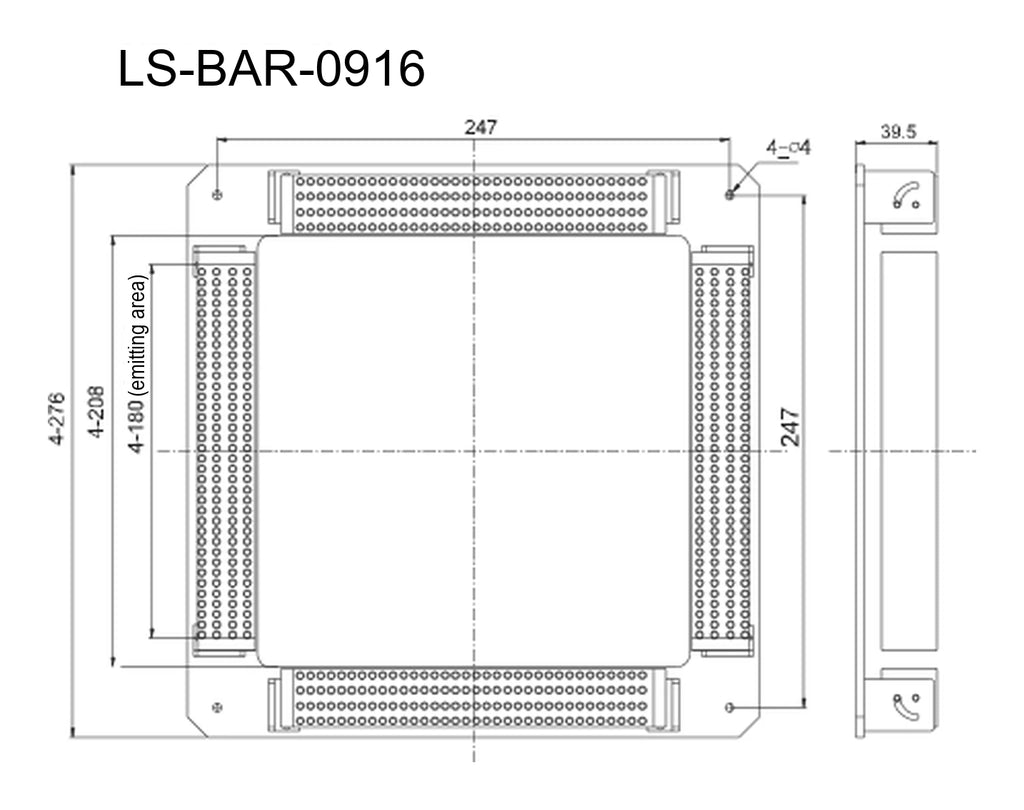 LS-BAR-0916 dimensions (mm)