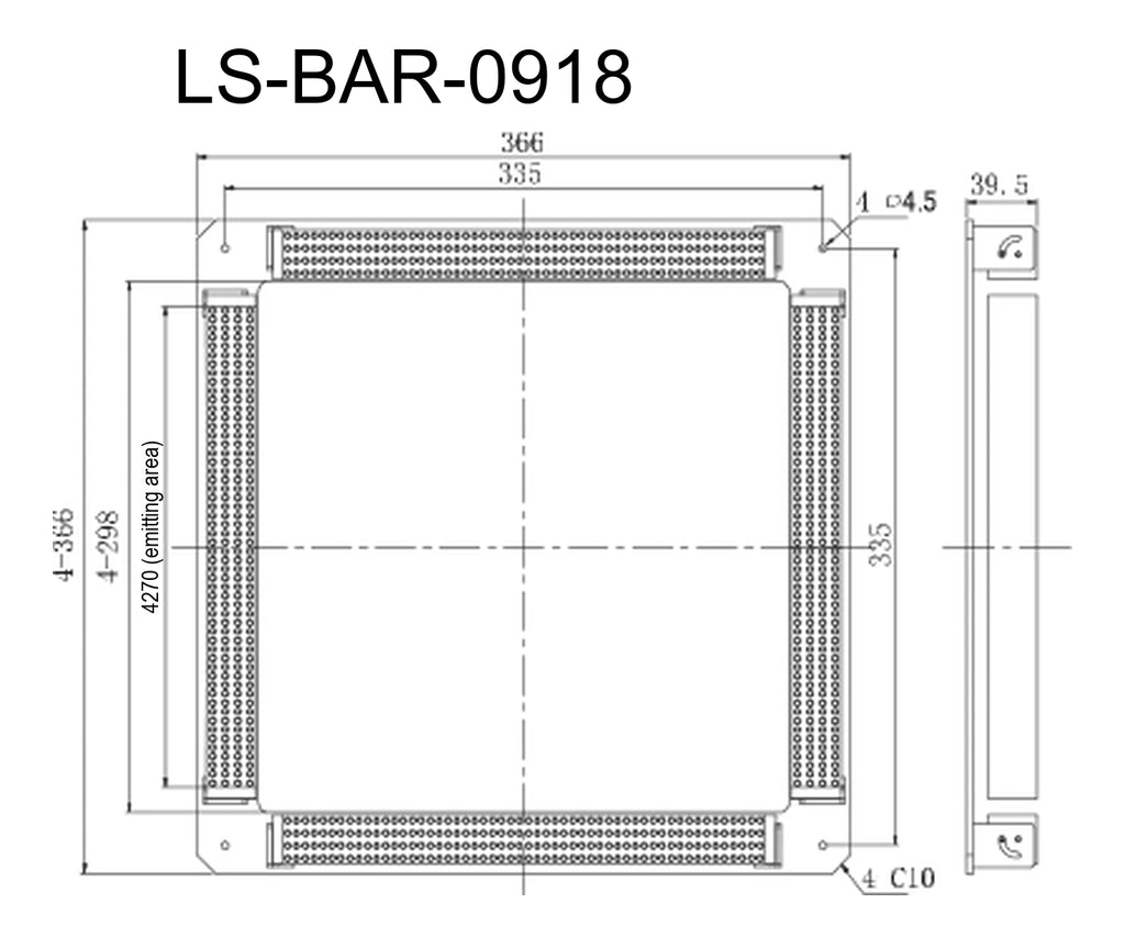 LS-BAR-0918 dimensions (mm)