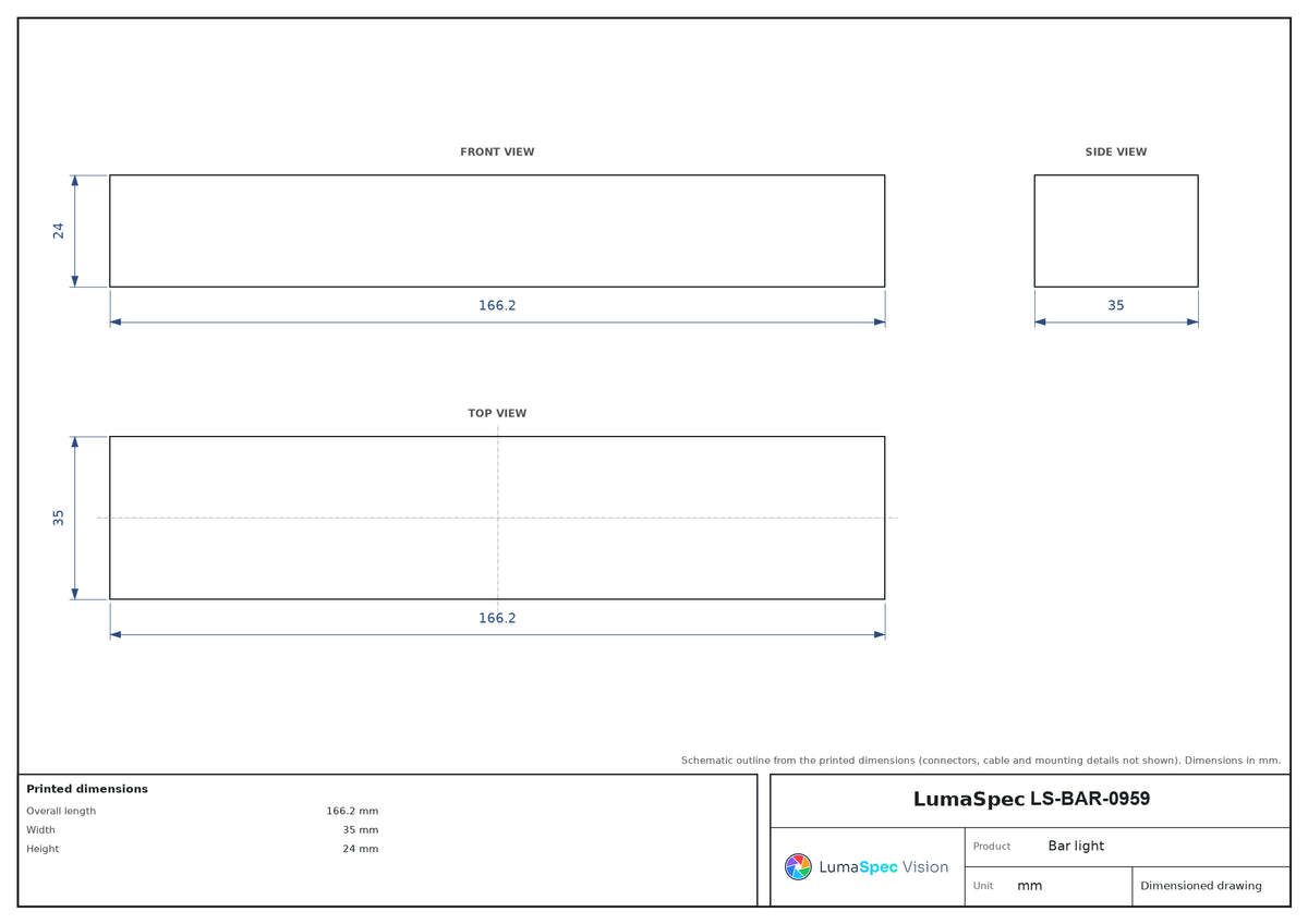 LS-BAR-0959 dimensions (mm)