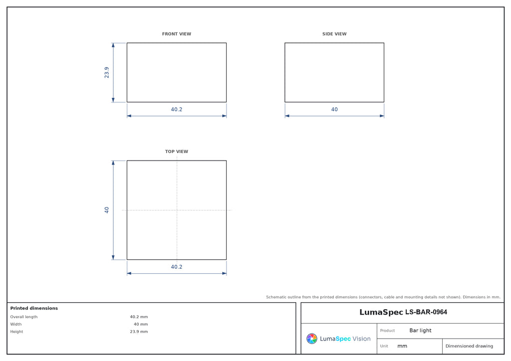 LS-BAR-0964 dimensions (mm)