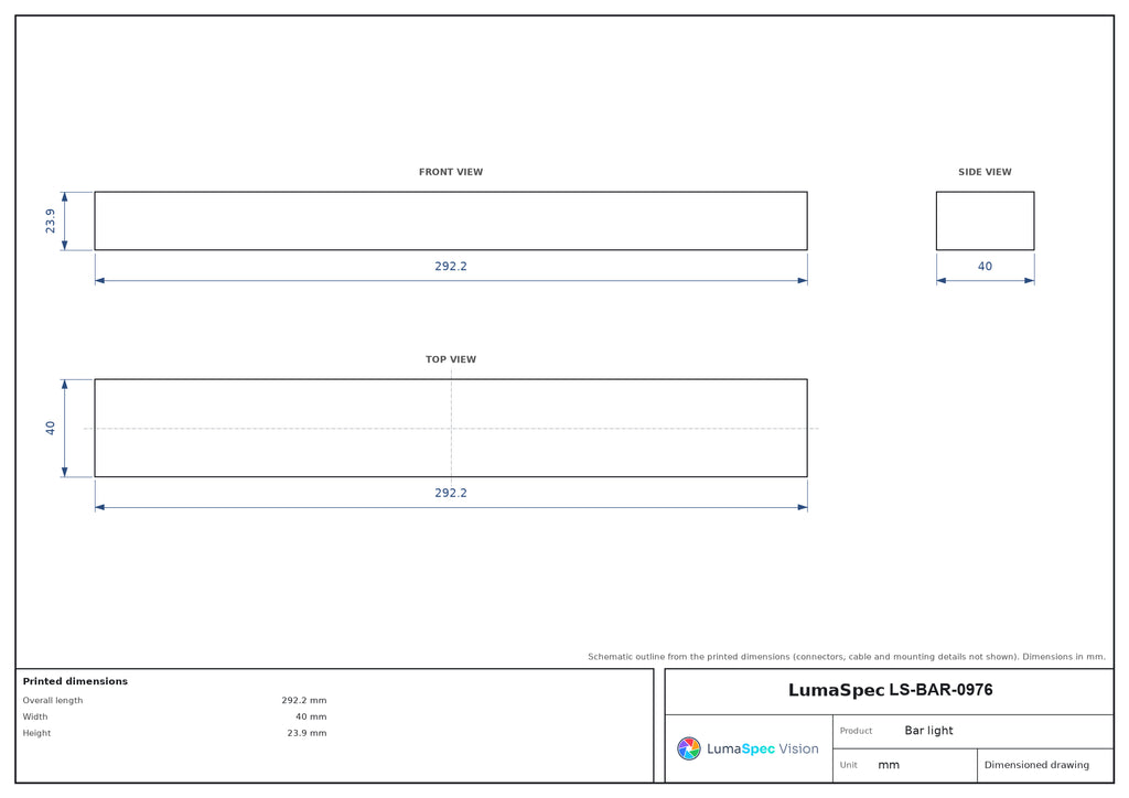 LS-BAR-0976 dimensions (mm)