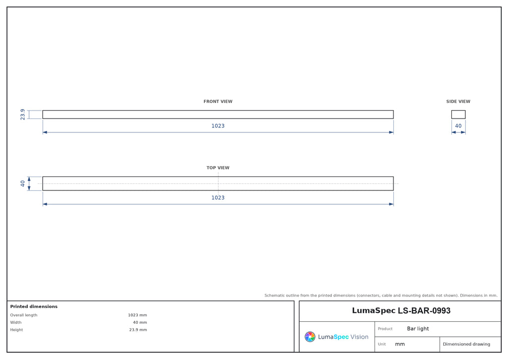 LS-BAR-0993 dimensions (mm)