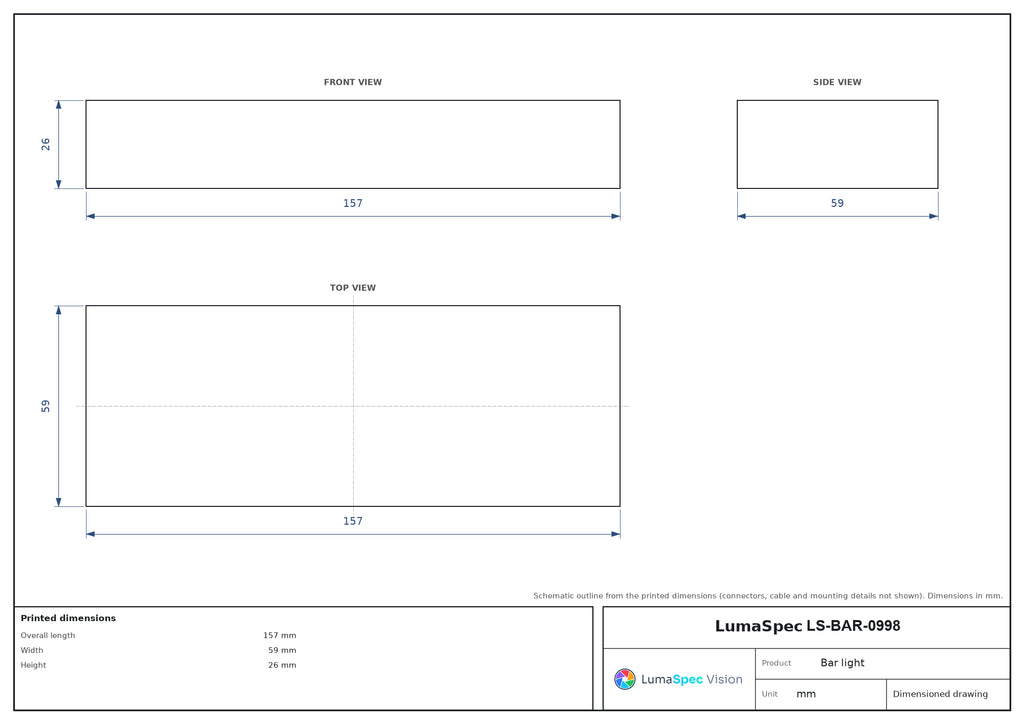 LS-BAR-0998 dimensions (mm)