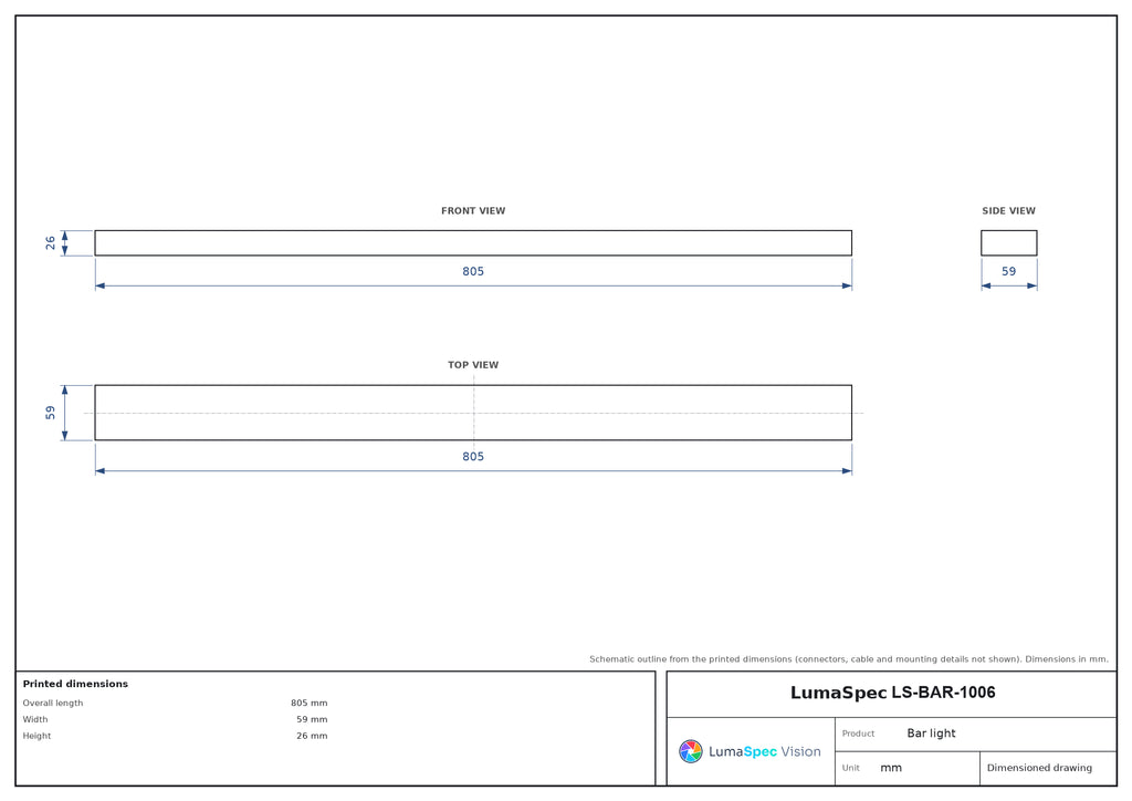 LS-BAR-1006 dimensions (mm)