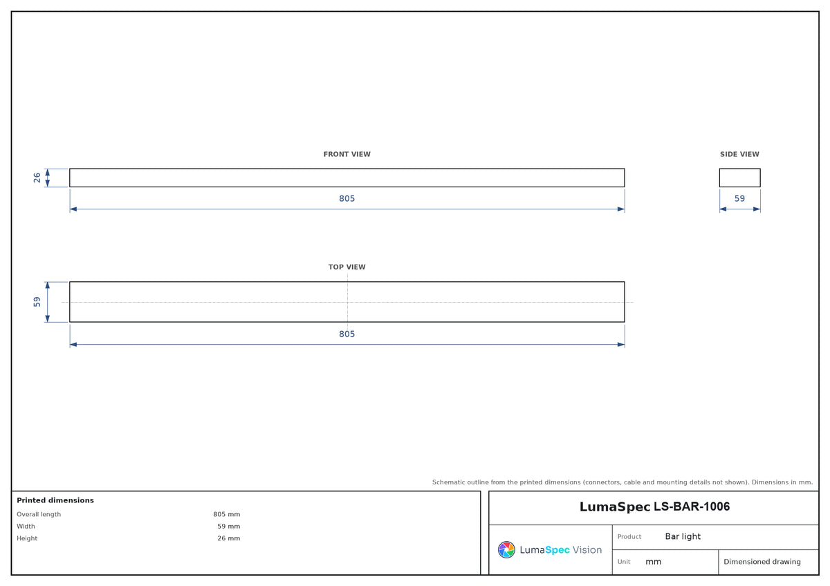 LS-BAR-1006 dimensions (mm)