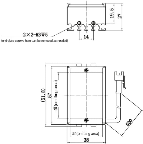 LS-BAR-1254 dimensions (mm)