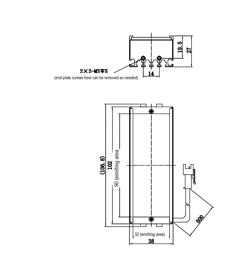 LS-BAR-1257 dimensions (mm)