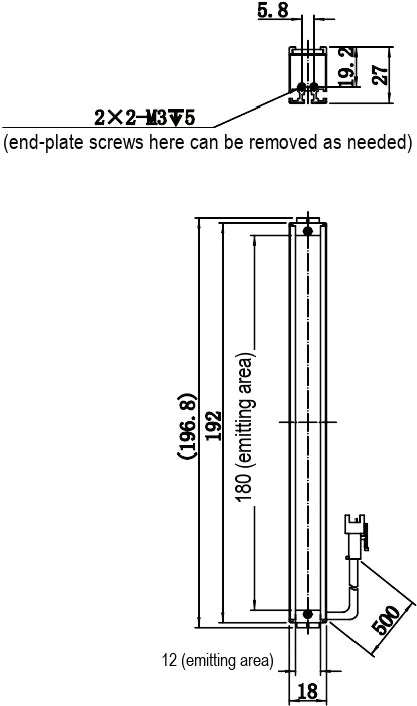 LS-BAR-1261 dimensions (mm)