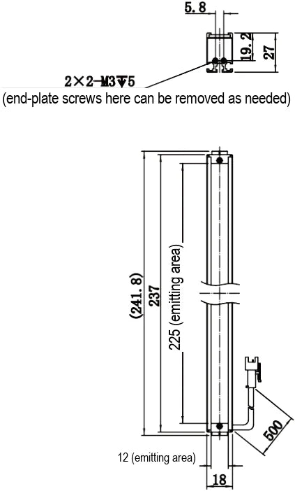 LS-BAR-1264 dimensions (mm)