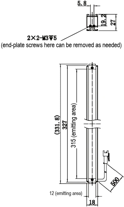 LS-BAR-1272 dimensions (mm)