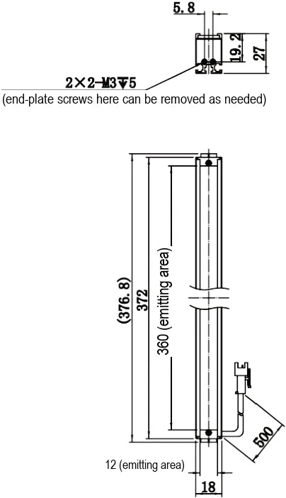 LS-BAR-1275 dimensions (mm)