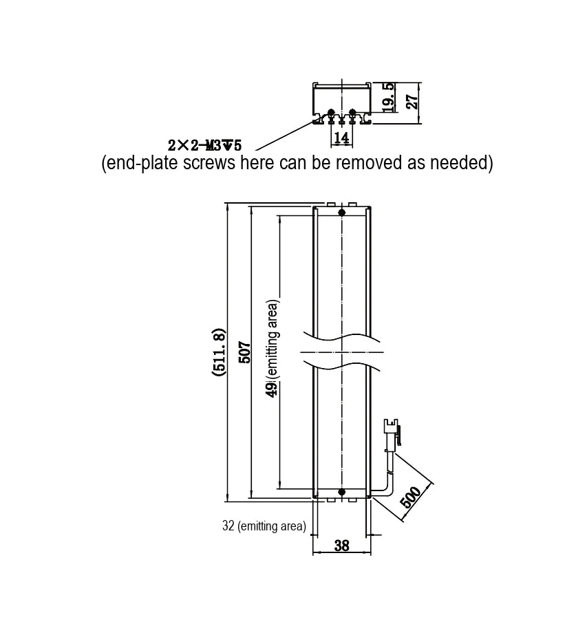 LS-BAR-1286 dimensions (mm)