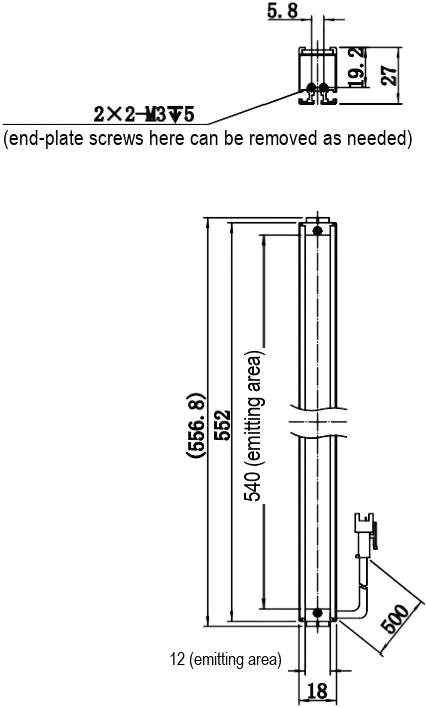 LS-BAR-1287 dimensions (mm)