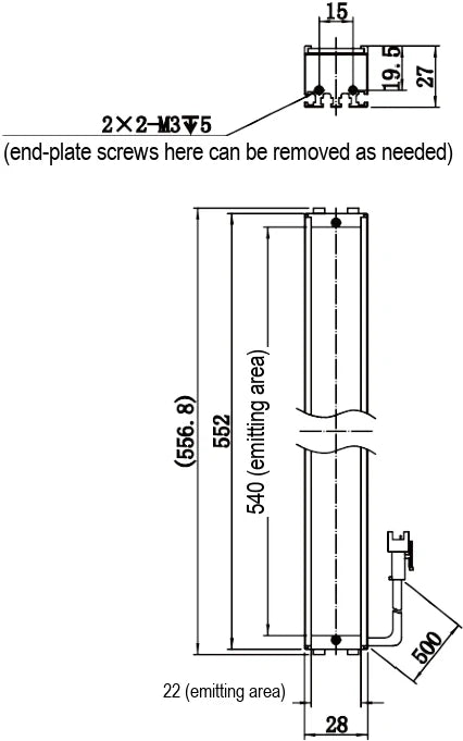 LS-BAR-1288 dimensions (mm)