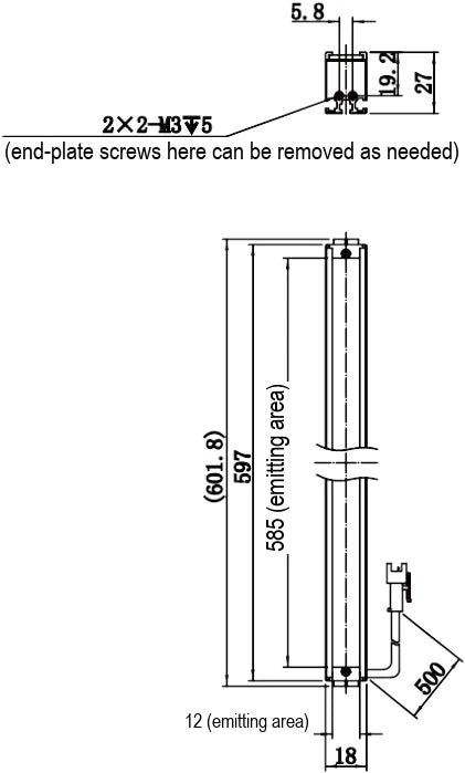 LS-BAR-1290 dimensions (mm)