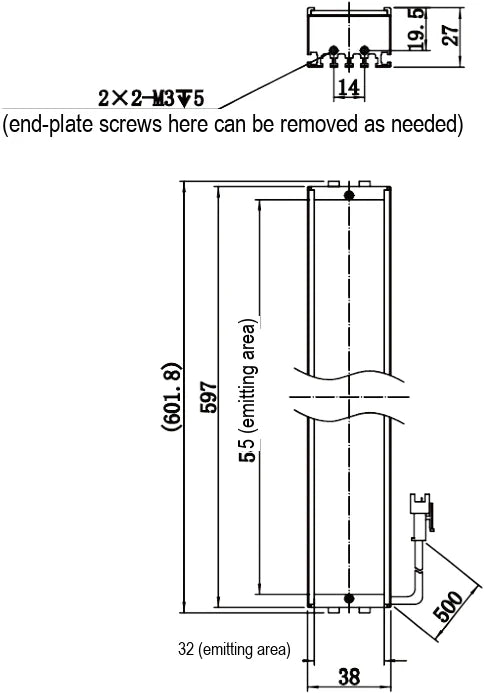 LS-BAR-1292 dimensions (mm)