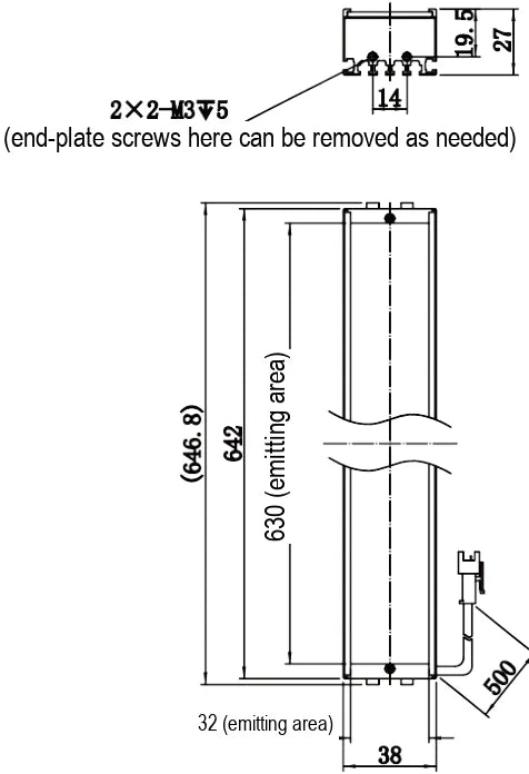 LS-BAR-1298 dimensions (mm)