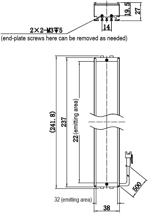 LS-BAR-1324 dimensions (mm)