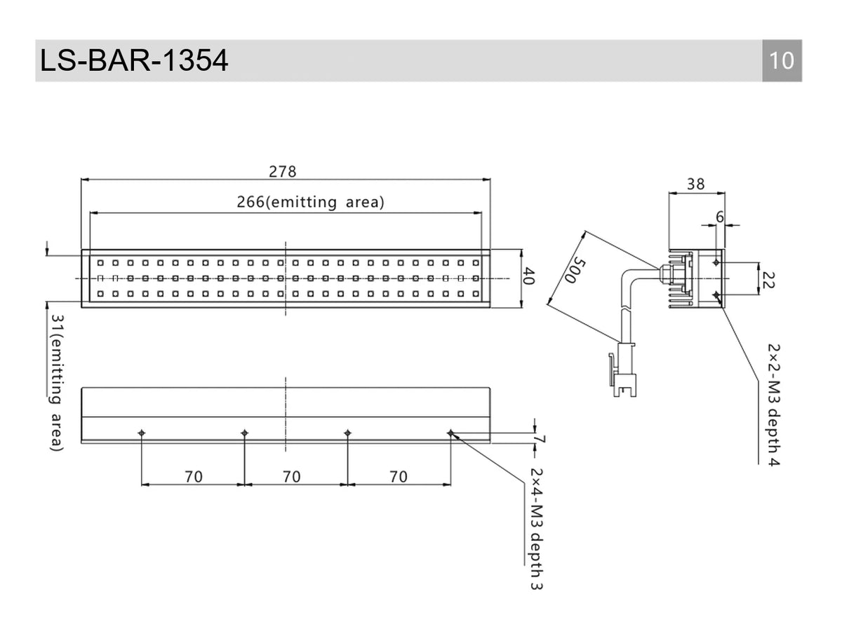 LS-BAR-1354 dimensions (mm)