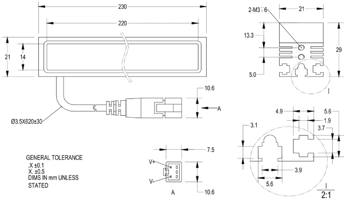 LS-BAR-1341 dimensions (mm)