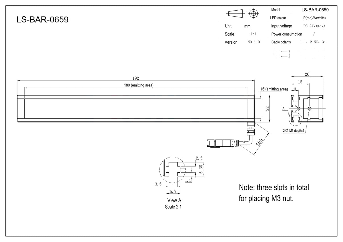 LS-BAR-0659 dimensions (mm)