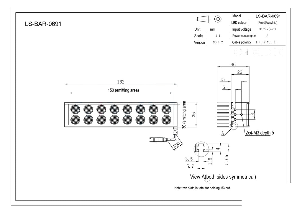 LS-BAR-0691 dimensions (mm)