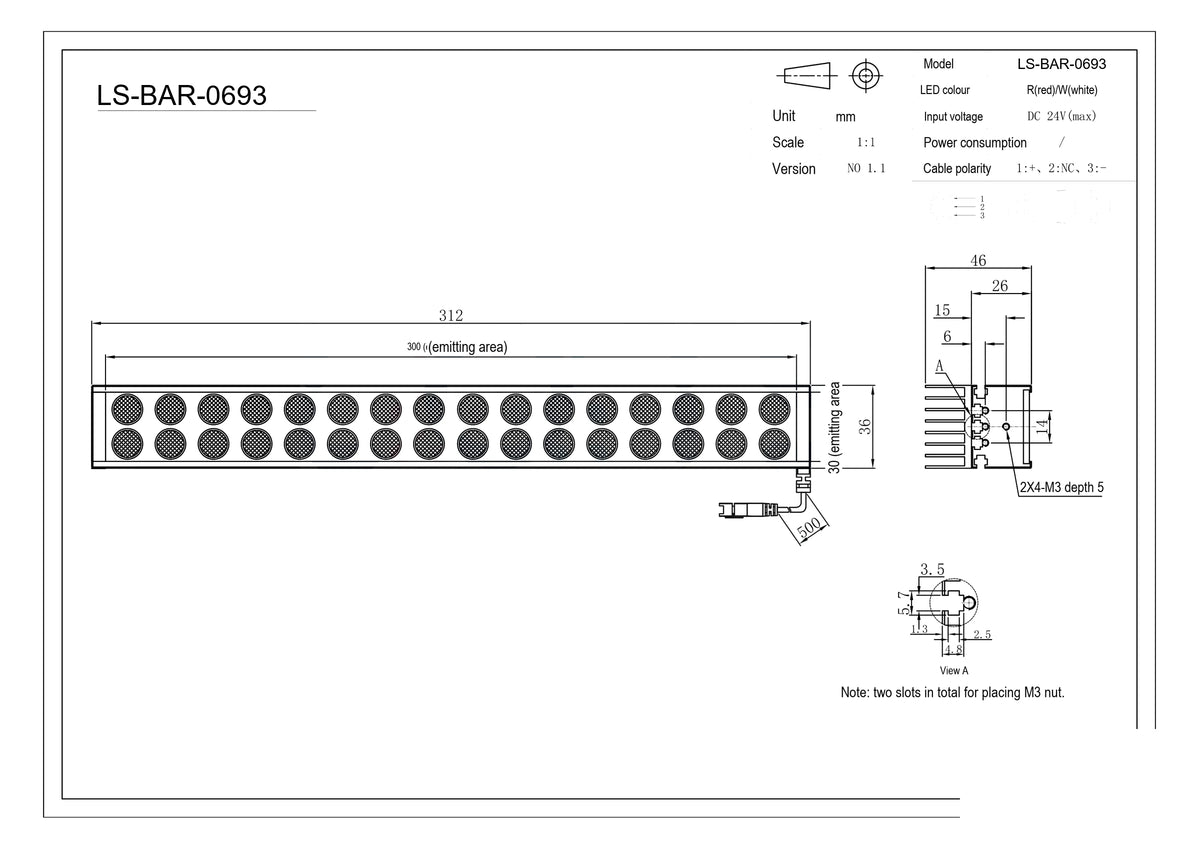 LS-BAR-0693 dimensions (mm)