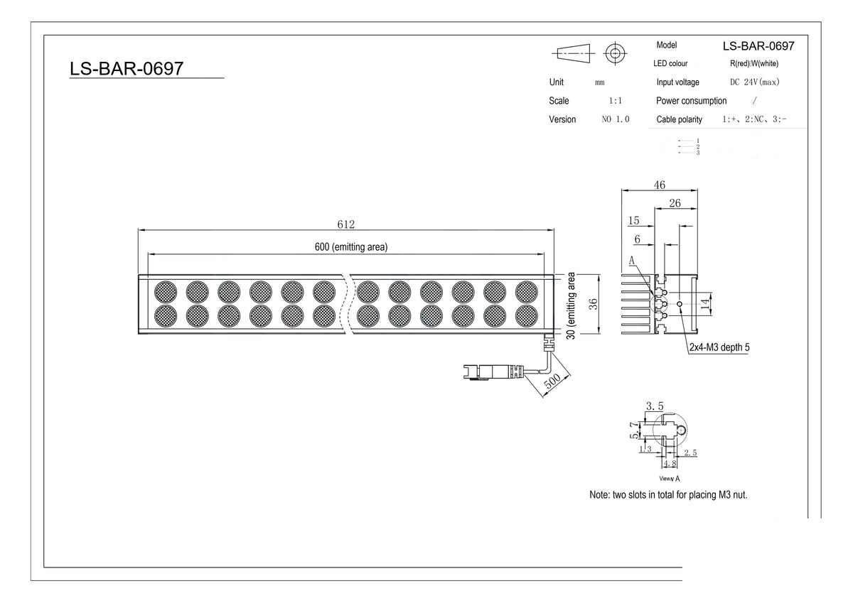 LS-BAR-0697 dimensions (mm)