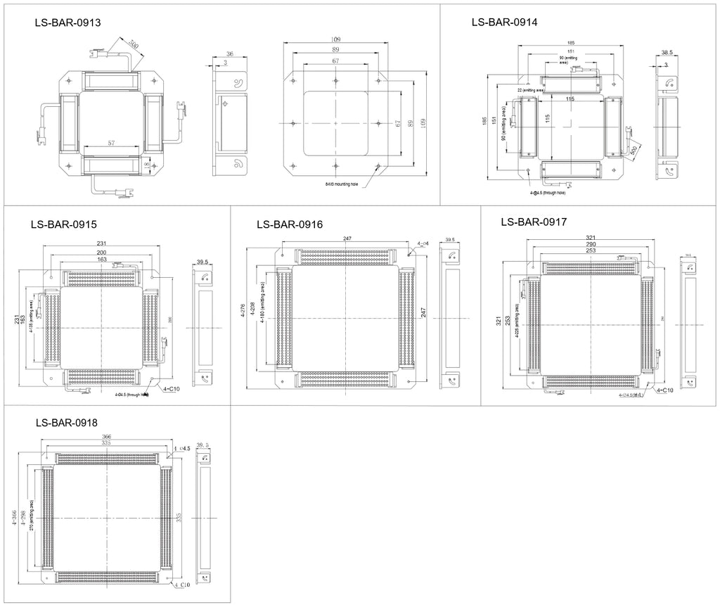LS-BAR-0914 dimensions (mm)