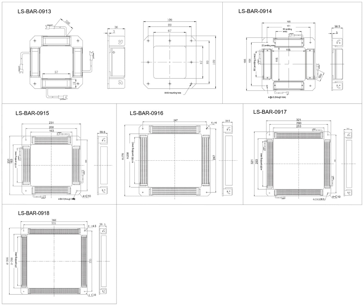 LS-BAR-0914 dimensions (mm)
