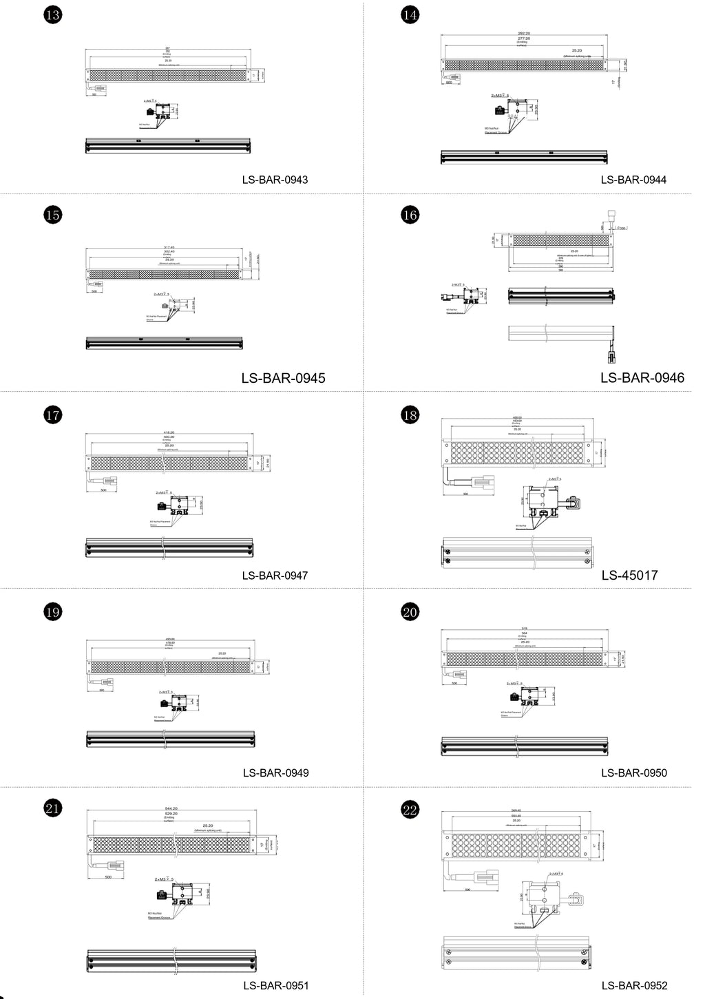 LS-BAR-0943 dimensions (mm)