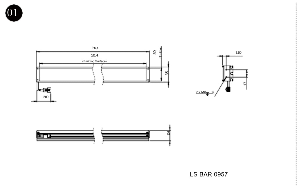 LS-BAR-0957 dimensions (mm)
