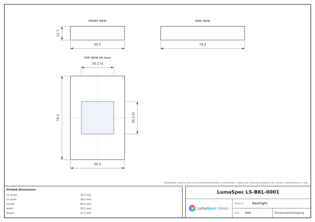 LS-BKL-0001 dimensions (mm)