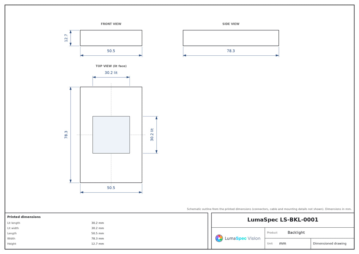 LS-BKL-0001 dimensions (mm)
