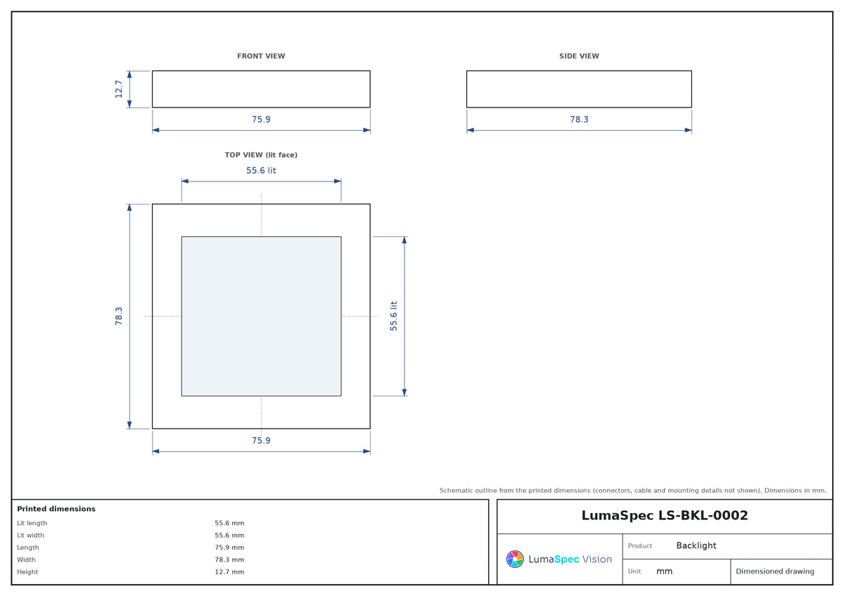 LS-BKL-0002 dimensions (mm)